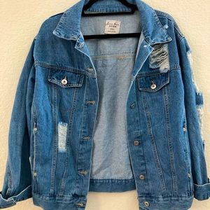 Distressed Oversized Denim Jacket